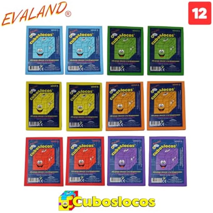 EVALAND CRAZY CUBES PACK OF 12 PUZZLE 3D PUZZLE GAME OF WIT STIMULATES IMAGINATION DEVELOPS INTELLIGENCE PREVENTS ALZHEIMER'S TWELVE CRAZY CUBES WITH 6 LEVELS ALL AGES - Image 2